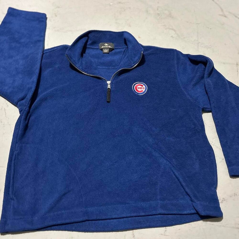 **Vintage Antigua Chicago Cubs 1/4 Zip Pullover Fleece Jacket - MLB**